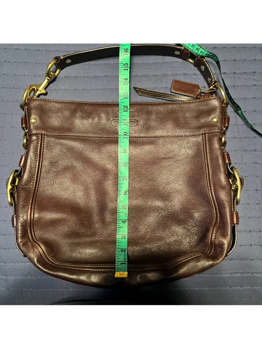 Coach brown leather 12X14 shoulder bag - Picture 4 of 9